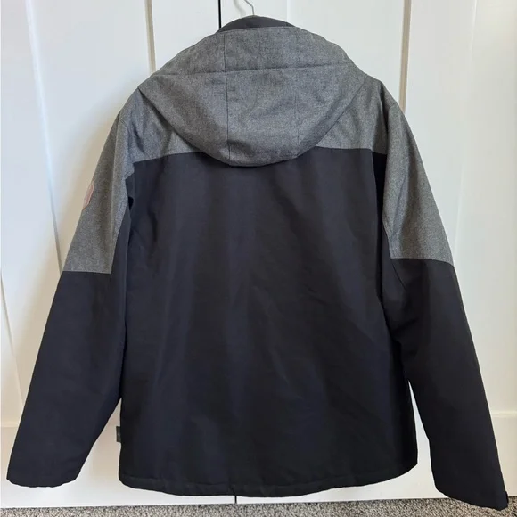 Men's Free Country Black and Gray Winter Jacket with Hood Size Large - Picture 2 of 7